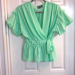 Mint Wrap Around Blouse